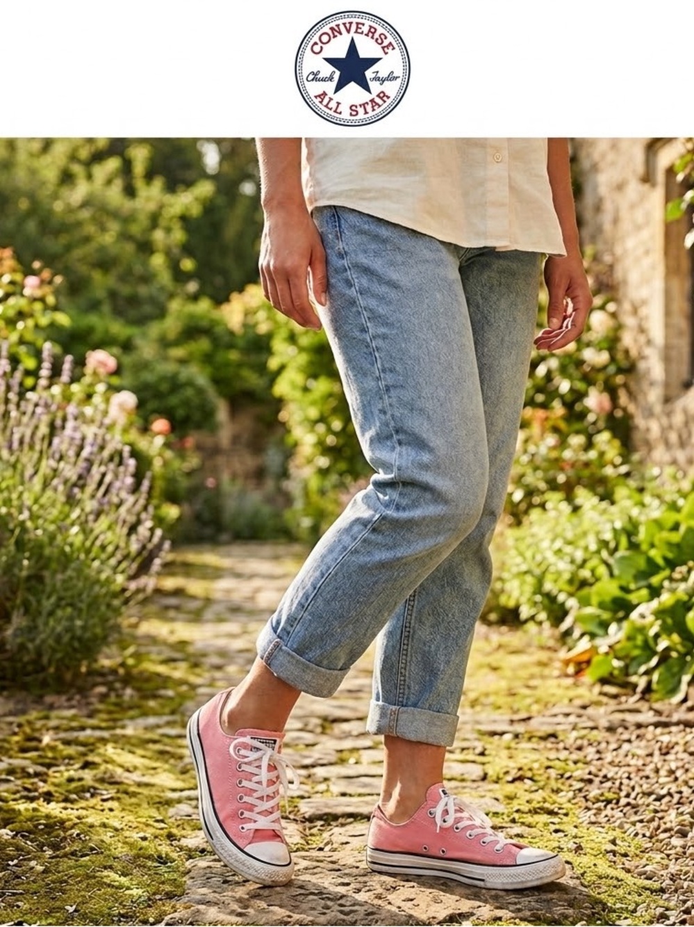 Converse Women Pink Low-Top Canvas Sneakers